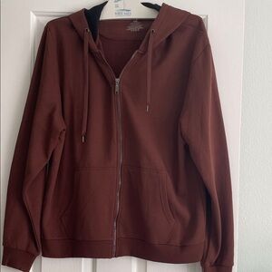 Brown Zip-Up Hoodie